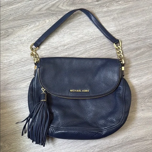 Michael Kors Bags Michael Kors Blue Shoulder Bag With Gold